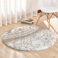 Polynesia Round Carpet Polynesian Tropical Flowers Begie Pastel Vibes LT14 - Polynesian Pride
