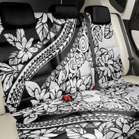 Polynesia Back Car Seat Cover Polynesian Tropical Flowers Black Pastel Vibes LT14 - Polynesian Pride