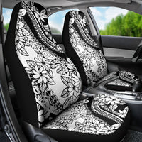 Polynesia Car Seat Cover Polynesian Tropical Flowers Black Pastel Vibes LT14 - Polynesian Pride
