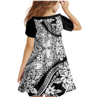 Polynesia Family Matching Mermaid Dress and Hawaiian Shirt Polynesian Tropical Flowers Black Pastel Vibes LT14 - Polynesian Pride