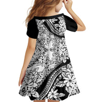 Polynesia Family Matching Off Shoulder Short Dress and Hawaiian Shirt Polynesian Tropical Flowers Black Pastel Vibes LT14 - Polynesian Pride