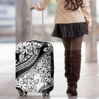 Polynesia Luggage Cover Polynesian Tropical Flowers Black Pastel Vibes LT14 - Polynesian Pride