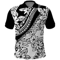 Polynesia Polo Shirt Polynesian Tropical Flowers Black Pastel Vibes LT14 Black - Polynesian Pride