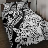 Polynesia Quilt Bed Set Polynesian Tropical Flowers Black Pastel Vibes LT14 - Polynesian Pride