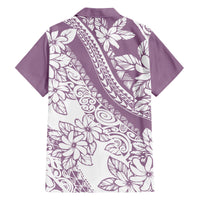 Polynesia Family Matching Long Sleeve Bodycon Dress and Hawaiian Shirt Polynesian Tropical Flowers Purple Pastel Vibes LT14 - Polynesian Pride
