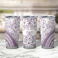Polynesia Tumbler Cup Polynesian Tropical Flowers Purple Pastel Vibes