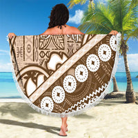 Beige Bula Fiji Beach Blanket Fijian Language Week Tapa Cloth - Pastel