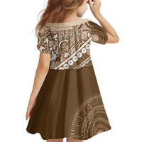 Beige Bula Fiji Family Matching Long Sleeve Bodycon Dress and Hawaiian Shirt Fijian Language Week Tapa Cloth - Pastel LT14 - Polynesian Pride
