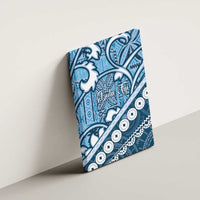 Blue Bula Fiji Canvas Wall Art Fijian Language Week Tapa Cloth - Pastel