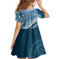 Blue Bula Fiji Family Matching Puletasi and Hawaiian Shirt Fijian Language Week Tapa Cloth - Pastel LT14 - Polynesian Pride