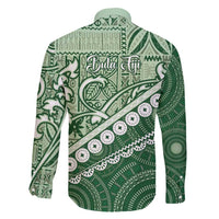 Green Bula Fiji Family Matching Mermaid Dress and Hawaiian Shirt Fijian Language Week Tapa Cloth - Pastel LT14 - Polynesian Pride