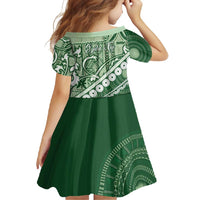 Green Bula Fiji Family Matching Short Sleeve Bodycon Dress and Hawaiian Shirt Fijian Language Week Tapa Cloth - Pastel LT14 - Polynesian Pride
