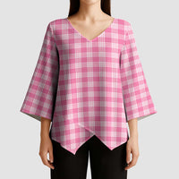 Pink Japanese Palaka Pride Kimono Sleeve Blouse - Polynesian Pride