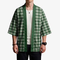 Hunter Green Japanese Palaka Pride Kimono LT14 - Polynesian Pride