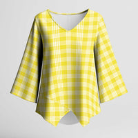 Yellow Japanese Palaka Pride Kimono Sleeve Blouse - Polynesian Pride