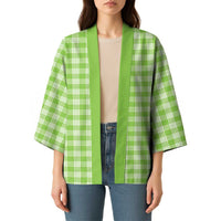Bright Green Japanese Palaka Pride Kimono - Polynesian Pride