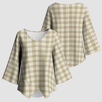 Khaki Japanese Palaka Pride Kimono Sleeve Blouse - Polynesian Pride