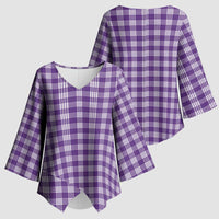Purple Japanese Palaka Pride Kimono Sleeve Blouse - undefined
