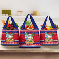 Custom Guam Christmas Grocery Bag Guaman Santas Felis Pasgua LT14 3-pack One Size Blue - Polynesian Pride