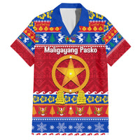 Custom Philippines Christmas Family Matching Summer Maxi Dress and Hawaiian Shirt Filipino Parol Maligayang Pasko LT14 Dad's Shirt - Short Sleeve Blue - Polynesian Pride
