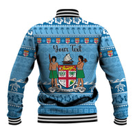 Custom Fiji Christmas Baseball Jacket Fijian Tapa Marau na Kerisimasi LT14 - Polynesian Pride