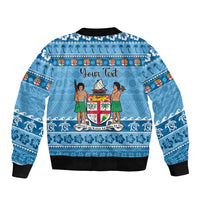 Custom Fiji Christmas Bomber Jacket Fijian Tapa Marau na Kerisimasi LT14 - Polynesian Pride