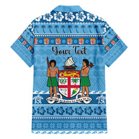 Custom Fiji Christmas Family Matching Long Sleeve Bodycon Dress and Hawaiian Shirt Fijian Tapa Marau na Kerisimasi LT14 - Polynesian Pride