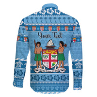 Custom Fiji Christmas Family Matching Tank Maxi Dress and Hawaiian Shirt Fijian Tapa Marau na Kerisimasi LT14 - Polynesian Pride