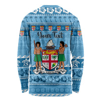 Custom Fiji Christmas Long Sleeve Shirt Fijian Tapa Marau na Kerisimasi LT14 - Polynesian Pride
