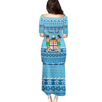 Custom Fiji Christmas Puletasi Fijian Tapa Marau na Kerisimasi LT14 - Polynesian Pride