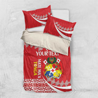 Custom Mate Maa Tonga Bedding Set 2024 Go Champions LT14 US Twin 172cm x 218cm Red - Polynesian Pride