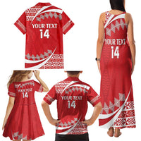 Custom Mate Maa Tonga Family Matching Tank Maxi Dress and Hawaiian Shirt 2024 Go Champions