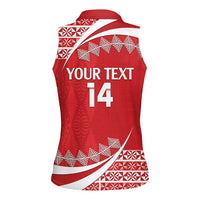 Custom Mate Maa Tonga Women Sleeveless Polo Shirt 2024 Go Champions LT14 - Polynesian Pride