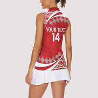 Custom Mate Maa Tonga Women Sleeveless Polo Shirt 2024 Go Champions LT14 - Polynesian Pride