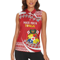 Custom Mate Maa Tonga Women Sleeveless Polo Shirt 2024 Go Champions LT14 - Polynesian Pride