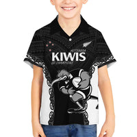 Aotearoa Rugby Custom Family Matching Puletasi and Hawaiian Shirt Maori Kiwi - Mascot Style