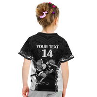 Aotearoa Rugby Custom Kid T Shirt Maori Kiwi - Mascot Style LT14 - Polynesian Pride