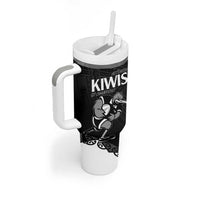 Custom Aotearoa Rugby Tumbler With Handle Maori Kiwi - Mascot Style LT14 - Polynesian Pride