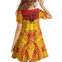 Papua New Guinea Rugby Custom Kid Short Sleeve Dress Go Kumuls PNG - Polynesian Pattern LT14 - Polynesian Pride