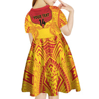Papua New Guinea Rugby Custom Kid Short Sleeve Dress Go Kumuls PNG - Polynesian Pattern LT14 - Polynesian Pride