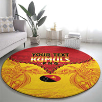 Papua New Guinea Rugby Custom Round Carpet Go Kumuls PNG - Polynesian Pattern