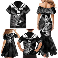 Aotearoa Silver Fern Rugby Custom Family Matching Mermaid Dress and Hawaiian Shirt 2024 Go Kiwi