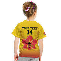 Orchids PNG Rugby Custom Kid T Shirt Go Champions Papua New Guinea LT14 - Polynesian Pride
