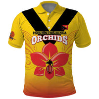 Orchids PNG Rugby Custom Polo Shirt Go Champions Papua New Guinea LT14 Yellow - Polynesian Pride