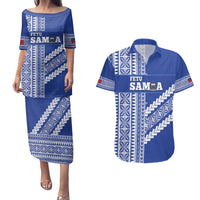 Fetu Samoa Rugby Custom Couples Matching Puletasi and Hawaiian Shirt Siapo Pattern - Sporty Style