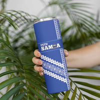 Custom Fetu Samoa Rugby Skinny Tumbler Siapo Pattern - Sporty Style LT14 - Polynesian Pride