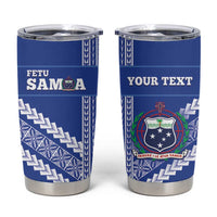 Custom Fetu Samoa Rugby Tumbler Cup Siapo Pattern - Sporty Style LT14 Blue - Polynesian Pride