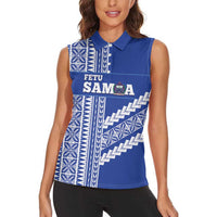 Fetu Samoa Rugby Custom Women Sleeveless Polo Shirt Siapo Pattern - Sporty Style LT14 - Polynesian Pride