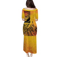 Marquesas Islands Family Matching Puletasi and Hawaiian Shirt Marquesan Matatiki Fish Hook Patutiki LT14 - Polynesian Pride