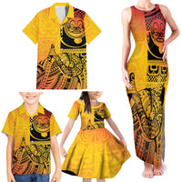 Marquesas Islands Family Matching Tank Maxi Dress and Hawaiian Shirt Marquesan Matatiki Fish Hook Patutiki LT14 - Polynesian Pride